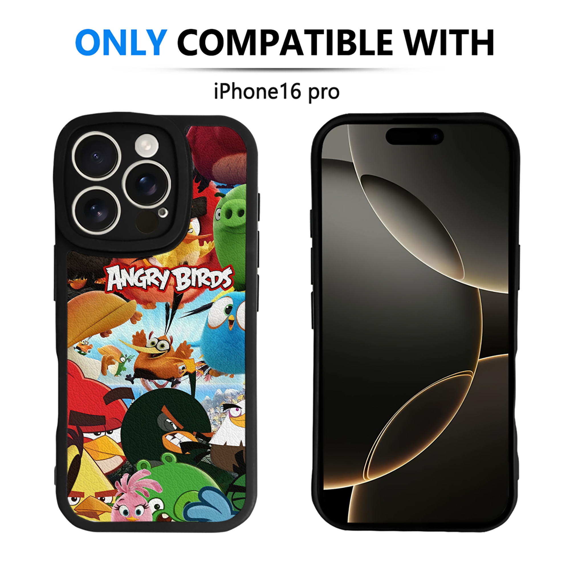 （画像用） Angry Birds アングリーバード 【iPhone 16シリーズ対応】シリコンスマホケース（レザー調） 材質：シリコン